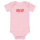 URLVD BABY "COLLEGIATE" ONESIE